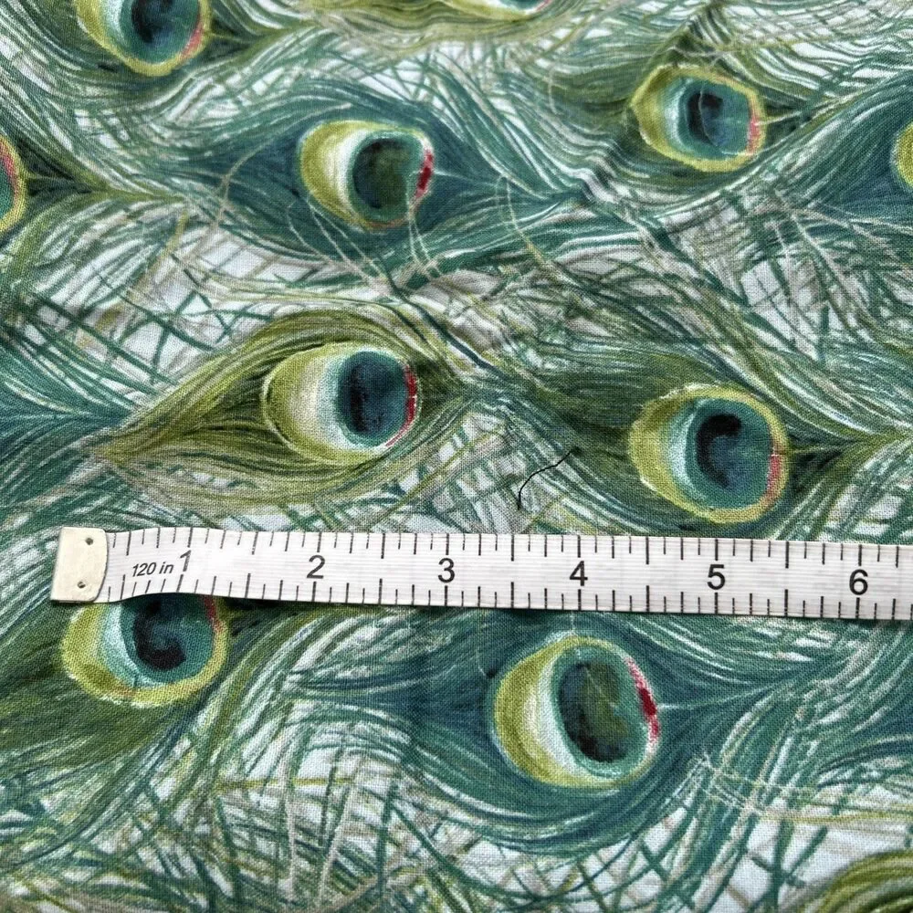 Colorful Cotton Quilting Fabric Textile Art Lisa Audit Peacock Print Lot 6 Pc